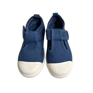 Chus Kids Navy Blue Canvas Mary Jane Sneakers Hook Loop Spain Size 27 EU 10 US